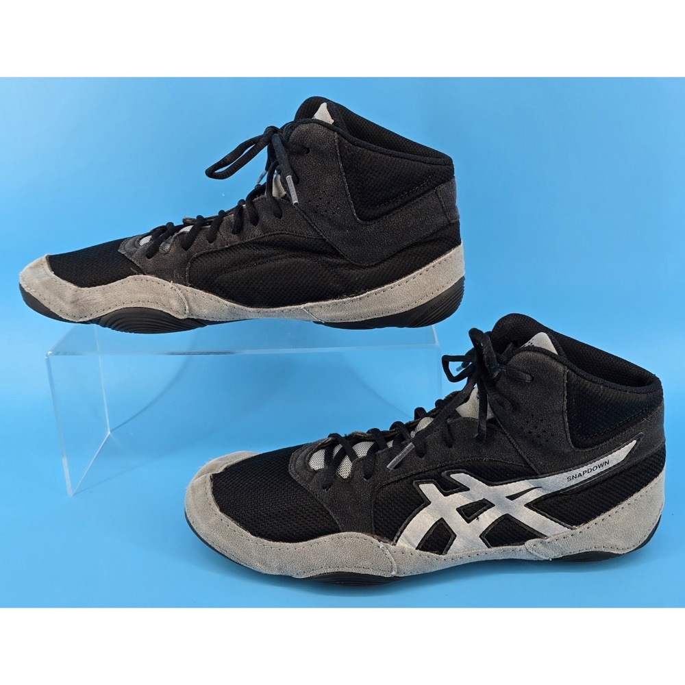 ASICS Unisex Snapdown 2 Wrestling Shoe Men Sz 12 WIDE Women 13.5 ‎ Black Gray